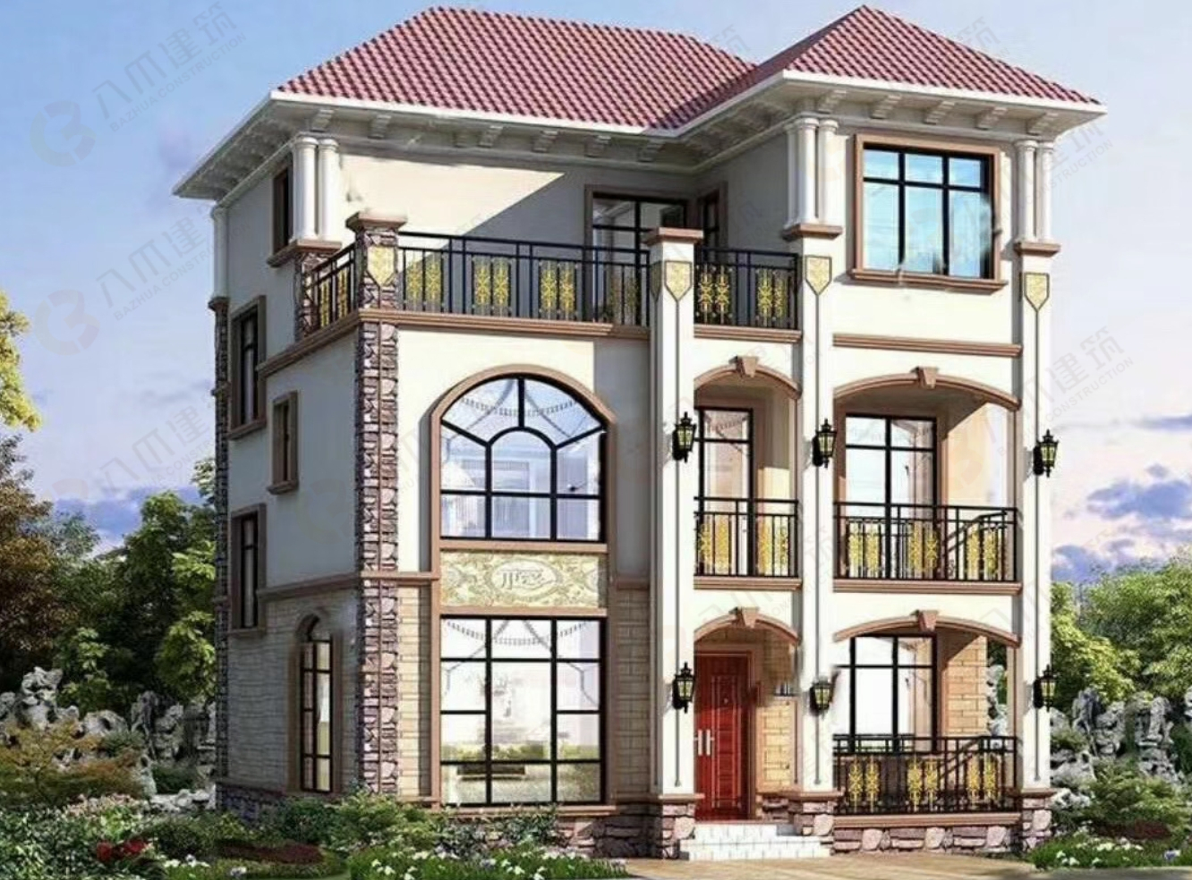 简洁欧式三层建筑